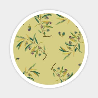 Olive watercolour pattern Magnet